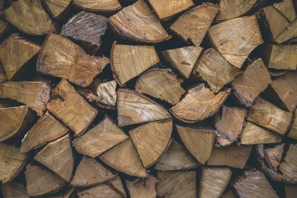 Stacked dry firewood